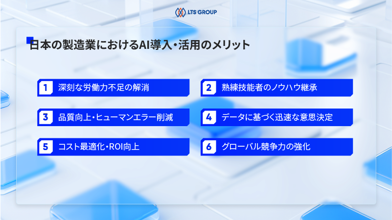 日本の製造業におけるAI導入・活用のメリット
